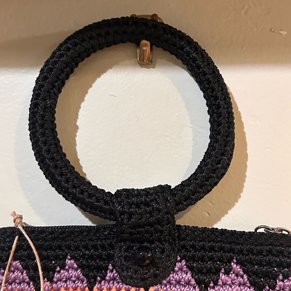 THE SAK Ayla Hand Crocheted Rio Striped Pouch With Top Carry Ring - Picture 4 of 10